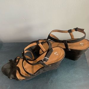 BP Faux Black Suede Platforms, Size 13